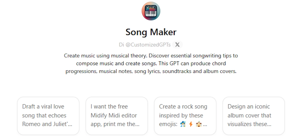 Creare Musica con Chat GPT grazie a Song Maker