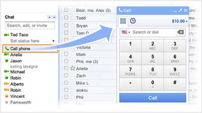 Google chiamate telefoniche in VoIP con GMail